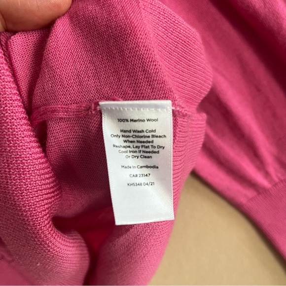Talbots Women Sweater Merino Wool Puff Sleeve NEW BarbieCore Pink size 2X - Picture 7 of 12